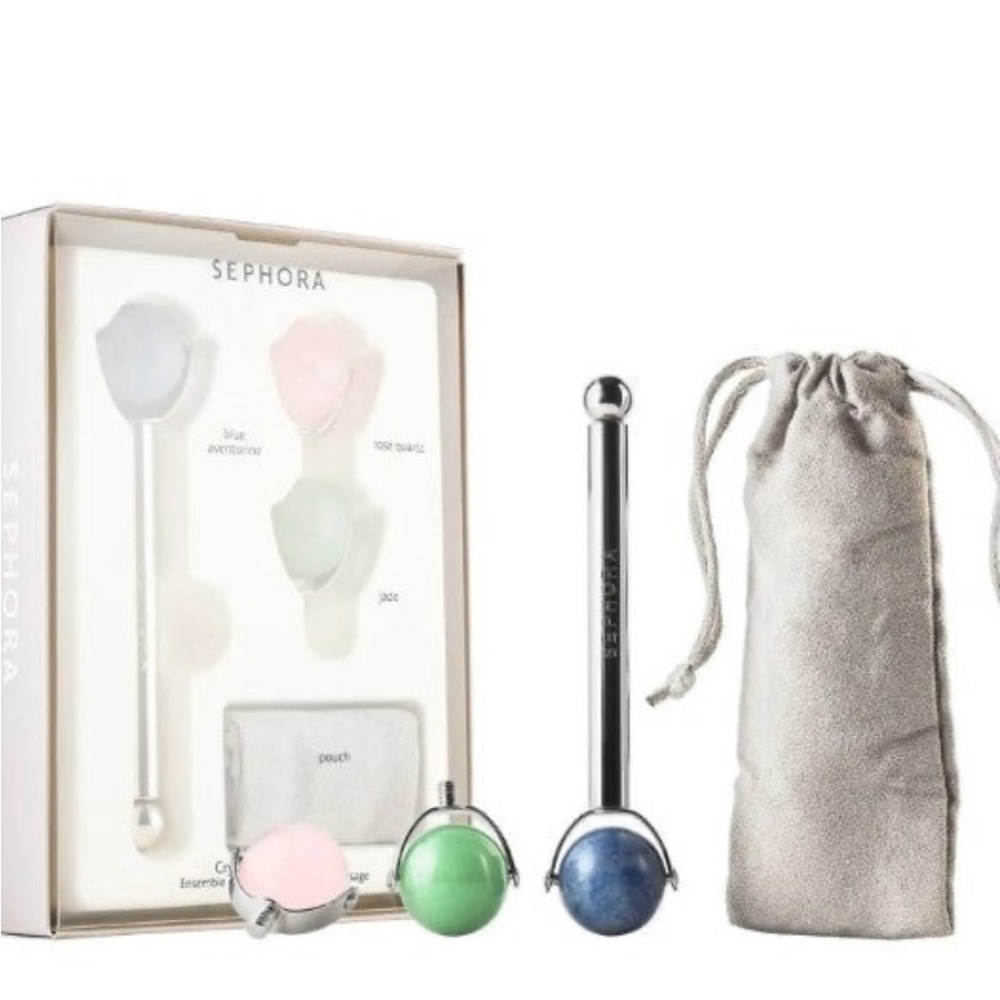 Brand New! SEPHORA Crystal Facial Roller Set MSRP $50